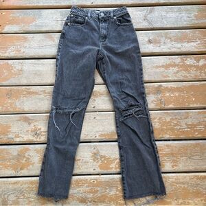 Garage Distressed Black Denim Jeans - 90’s Straight - Size 23 Short